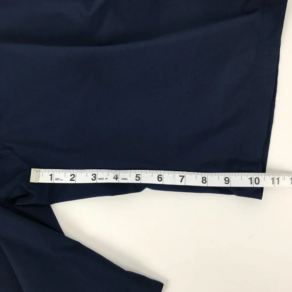 Adidas Flat Front Chino Shorts Men's Size 30 Navy Blue Polyester Blend Pockets - Picture 11 of 11